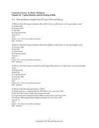 Finance Chapter 10 Which of the following investments offered the lowest