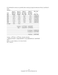 Finance Chapter 11 Calculate The Variance Portfolio That Made