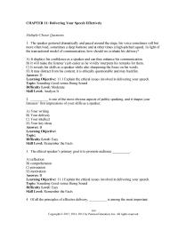 Communications Chapter 11 Describe The Best Strategy Speaker Can