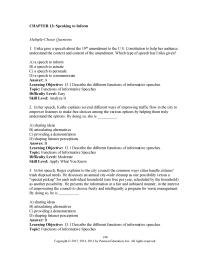 Communications Chapter 13&nbsp;She discusses recycling centers as one possibility versus