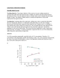 Biology & Life Sciences Chapter 8 As shown by the regression lines in the scatter plot