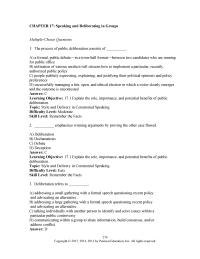 Communications Chapter 17 The process of public deliberation consists