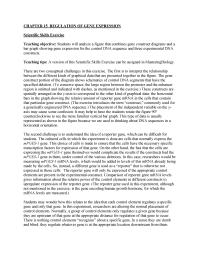 Biology & Life Sciences Chapter 15 Regulation Gene Expression Scientific Skills Exercise