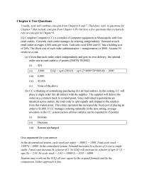 Chapter 6 Number Annual Average Annual Total Orders
