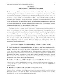 Finance Chapter 13 Homework International Portfolio Investment International