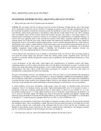 Finance Will Argentina Devalue Peso Homework Devaluation With Without Forced Conversion Dollar Liabilities