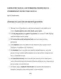 Biology & Life Sciences Chapter 9 Homework The Second Step Classification Using Homologous Traits
