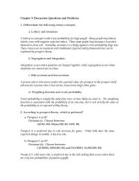 Investments & Securities Chapter 3 Homework The same sort of Allais paradox proof from chapter 1 can be used