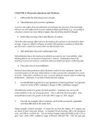 Investments & Securities Chapter 6 Homework Suppose Overconfident Individual Observes Personal Performance Outcomes
