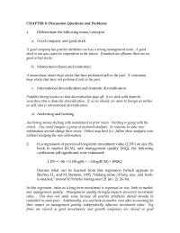 Investments & Securities Chapter 8 Homework One Paper Established That Mutual Fund Managers