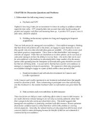 Investments & Securities Chapter 16 Homework Survey Evidence Indicates That Overconfident Ceos Invest