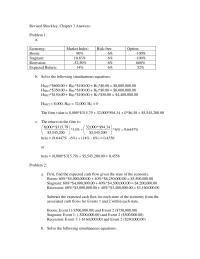 Finance Chapter 3 Solve the following simultaneous equations