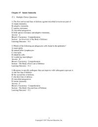 Biology & Life Sciences Chapter 15 The first and second lines of defense against microbial