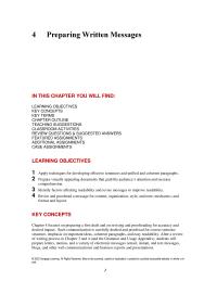 Business Communication Chapter 4 Homework Preparing Written Messages This You Will