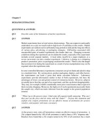 Economics Chapter 5 Market experiments have several serious shortcomings