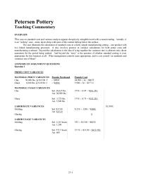Petersen Pottery&nbsp;Contrary Textbook Arguments Variances Are Hardly Ever