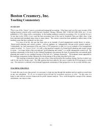 Boston Creamery, Inc&nbsp;it is necessary to keep moving through the numbers