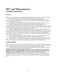 DEC and Minicomputers&nbsp;Exhibit Worth Some Discussion But Unusual For