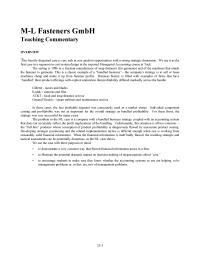 M-L Fasteners, GmbH&nbsp;All Once The Lower Prices Charged The