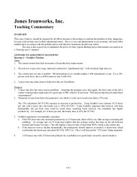 Jones Ironworks, Inc.&nbsp;Homework New Cost Per Shift Per Week Men
