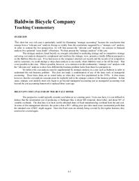 Baldwin Bicycle Company&nbsp;Baldwin But Challenger Sales Taken From