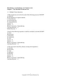 Biology & Life Sciences Chapter 1 Microorganisms are involved in each of the following