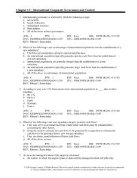 Management Chapter 15&nbsp;International governance is achieved by all of the following