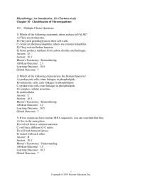 Biology & Life Sciences Chapter 10 Which of the following is the best evidence for a three-domain