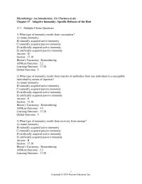 Biology & Life Sciences Chapter 17 What type of immunity results from vaccination