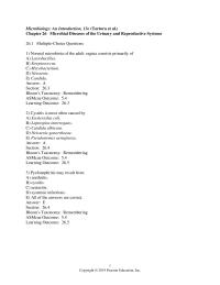 Biology & Life Sciences Chapter 26&nbsp;Normal microbiota of the adult vagina consists primarily
