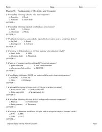 Chapter 6 Name Class Date Fundamentals Electronics And