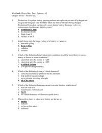 Chapter 7 Which of the following battery electrolyte conditions