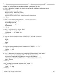 Chapter 21 What is the minimum number of planetary gearsets