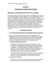 Human Resources Chapter 1 Homework The Ultimate Responsibility Rests With Line Managers