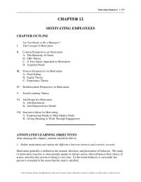 Management Chapter 12 Homework For Example Worker Who Cannot Fulfill Need