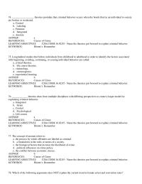 Chapter 2 Which statement about the role of the victim of crime
