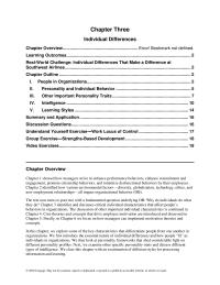 Management Chapter 3 Big Five Traits Because The More Specific