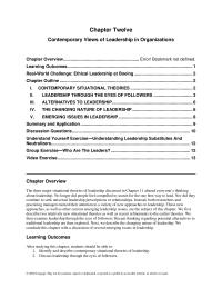 Management Chapter 12 Self protective Leadership Includes Behaviors Intending Ensure The