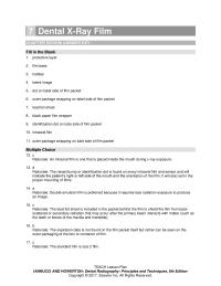 Dentistry Chapter 7 Rationale Film Speed Determined The Size The