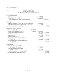 Chapter 11 Continued Pell Corporation Depreciation Expense For