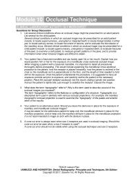 Dentistry Chapter 10 Place The Occlusal Receptor Cautiously Into The