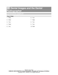 Dentistry Chapter 11 Dental Radiography Principles and Techniques