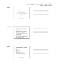 Dentistry Chapter 13 Exposure Questions Safety Questions Digital Imaging Questions