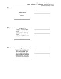 Dentistry Chapter 23 Edition Student Handout Slide Body