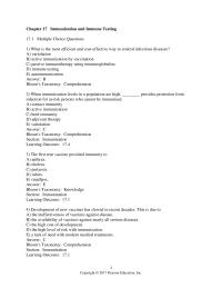 Biology & Life Sciences Chapter 17 When immunization levels in a population are high