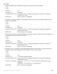 Economics Chapter 4 Students with high-incidence disabilities are typically