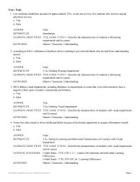 Economics Chapter 5 Low incidence disabilities account for approximately