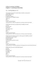 Accounting Chapter 13 An expense incurred as a result of sales on credit