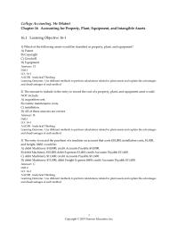Accounting Chapter 16 Which of the following assets would be classified as property