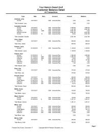Accounting Ps2_exam 17 Page Your Names Desert Golf Customer Balance